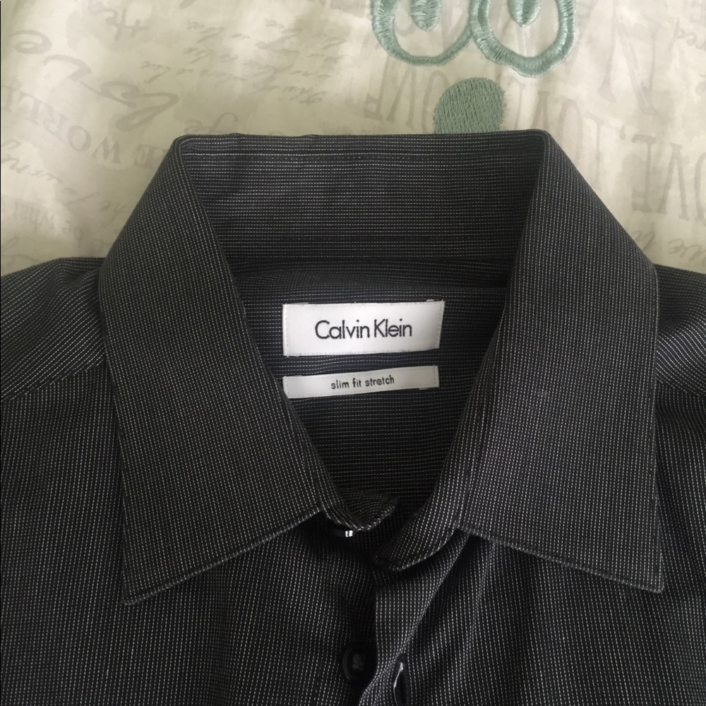 Calvin Klein Black Slim Fit Dress Shirt